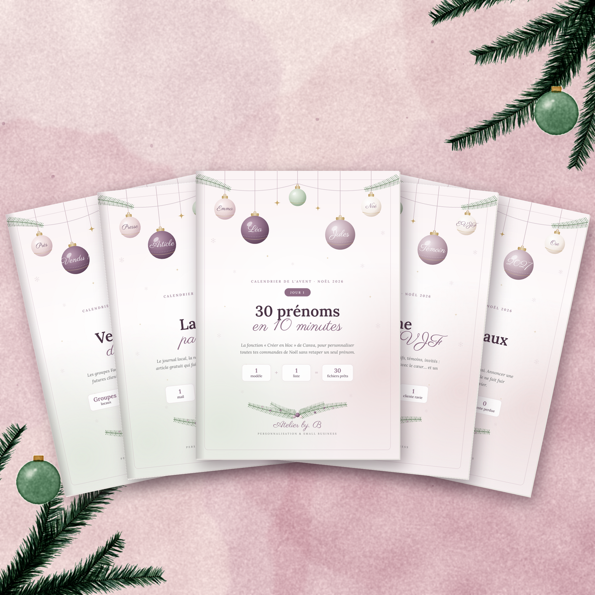Calendrier de l'Avent Noël 2026 · Personnalisation & Small Business
