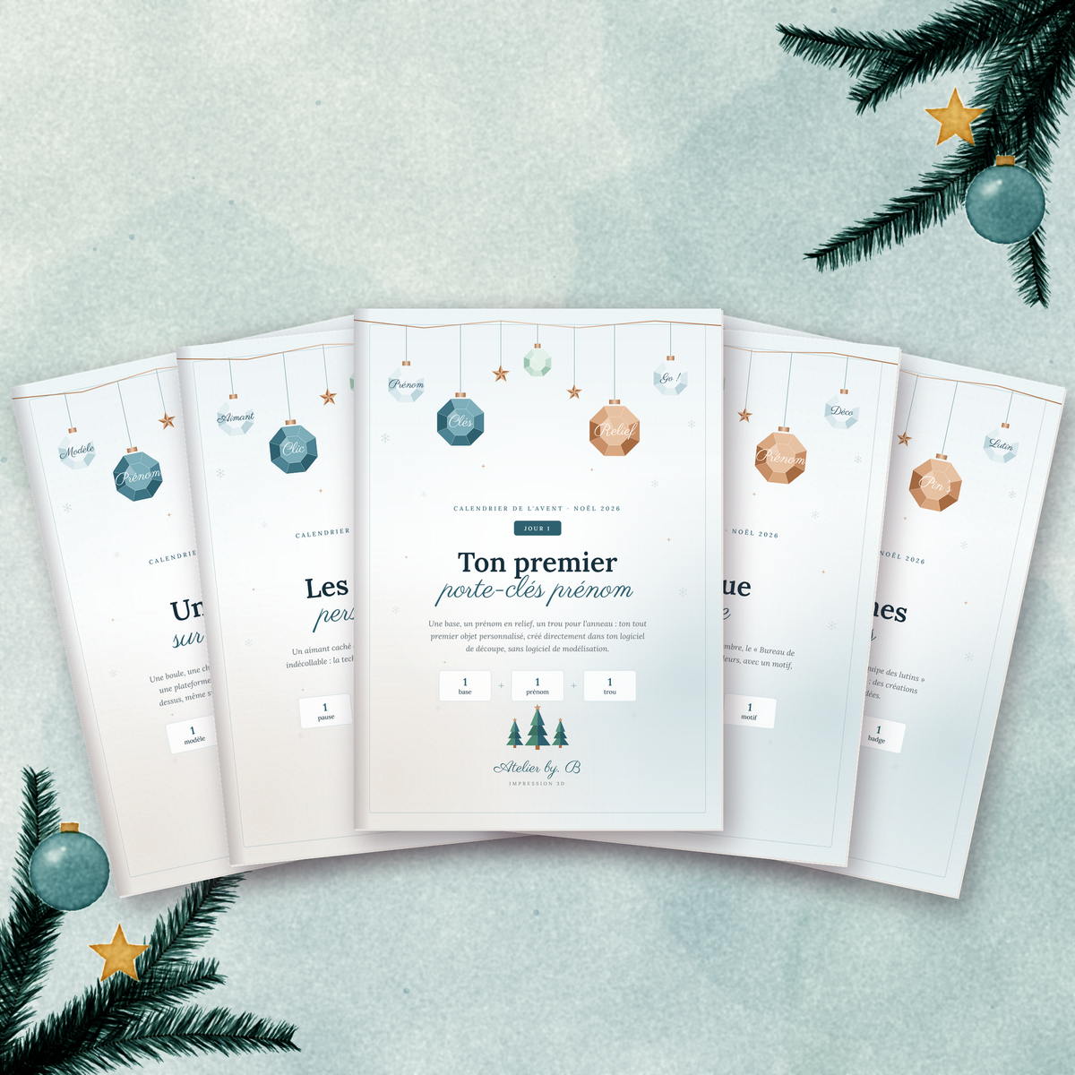 Calendrier de l'Avent Noël 2026 · Impression 3D