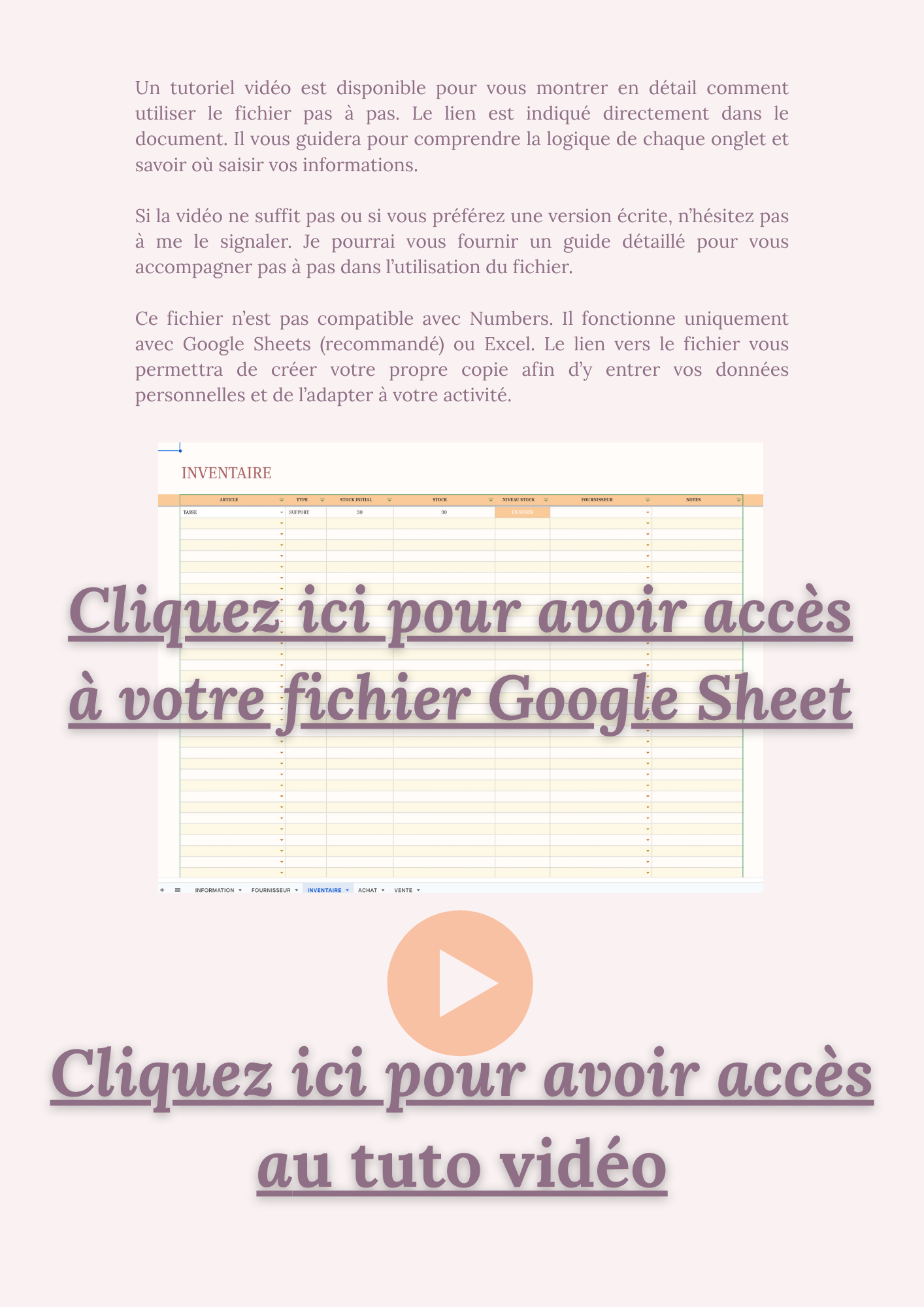 FICHIER NUMERIQUE - INVENTAIRE