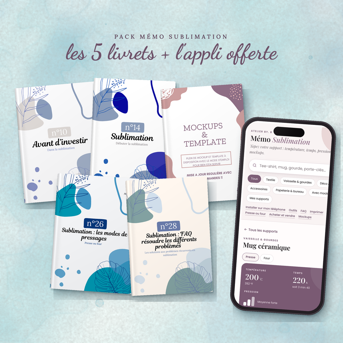Pack Mémo Sublimation : les 5 livrets + l'appli offerte