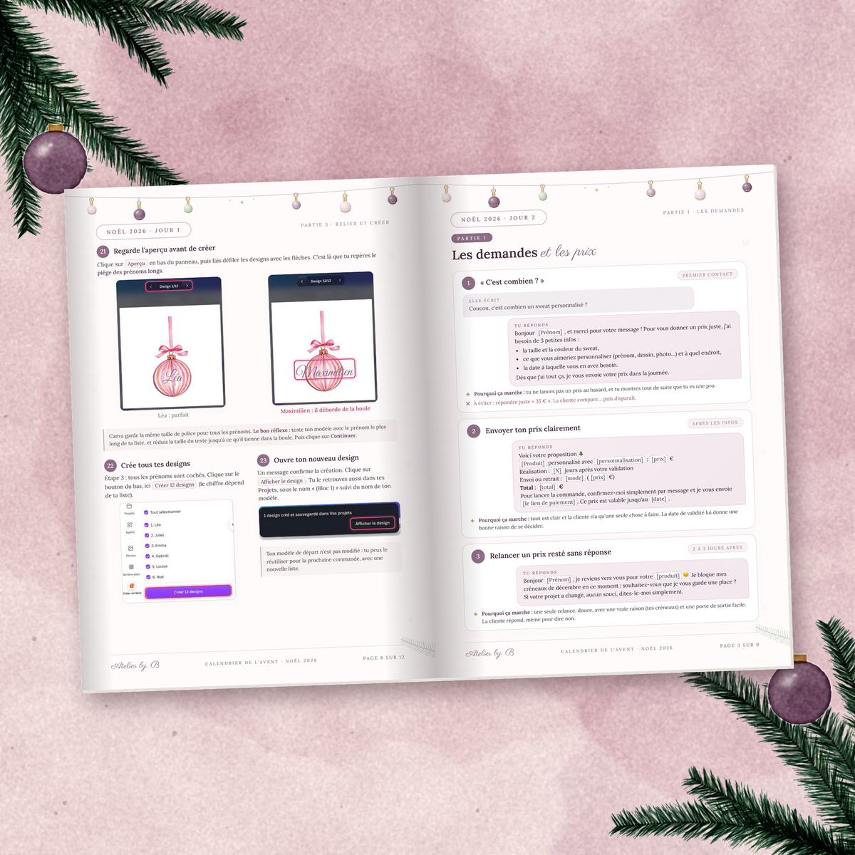 Calendrier de l'Avent Noël 2026 · Personnalisation & Small Business