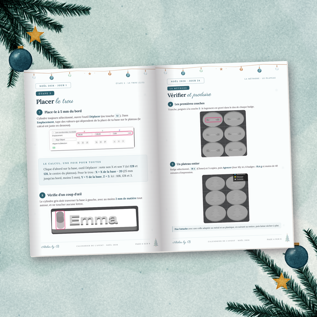 Calendrier de l'Avent Noël 2026 · Impression 3D