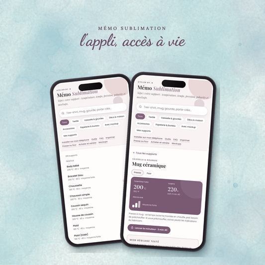 Accès à l'appli Mémo Sublimation (à vie)