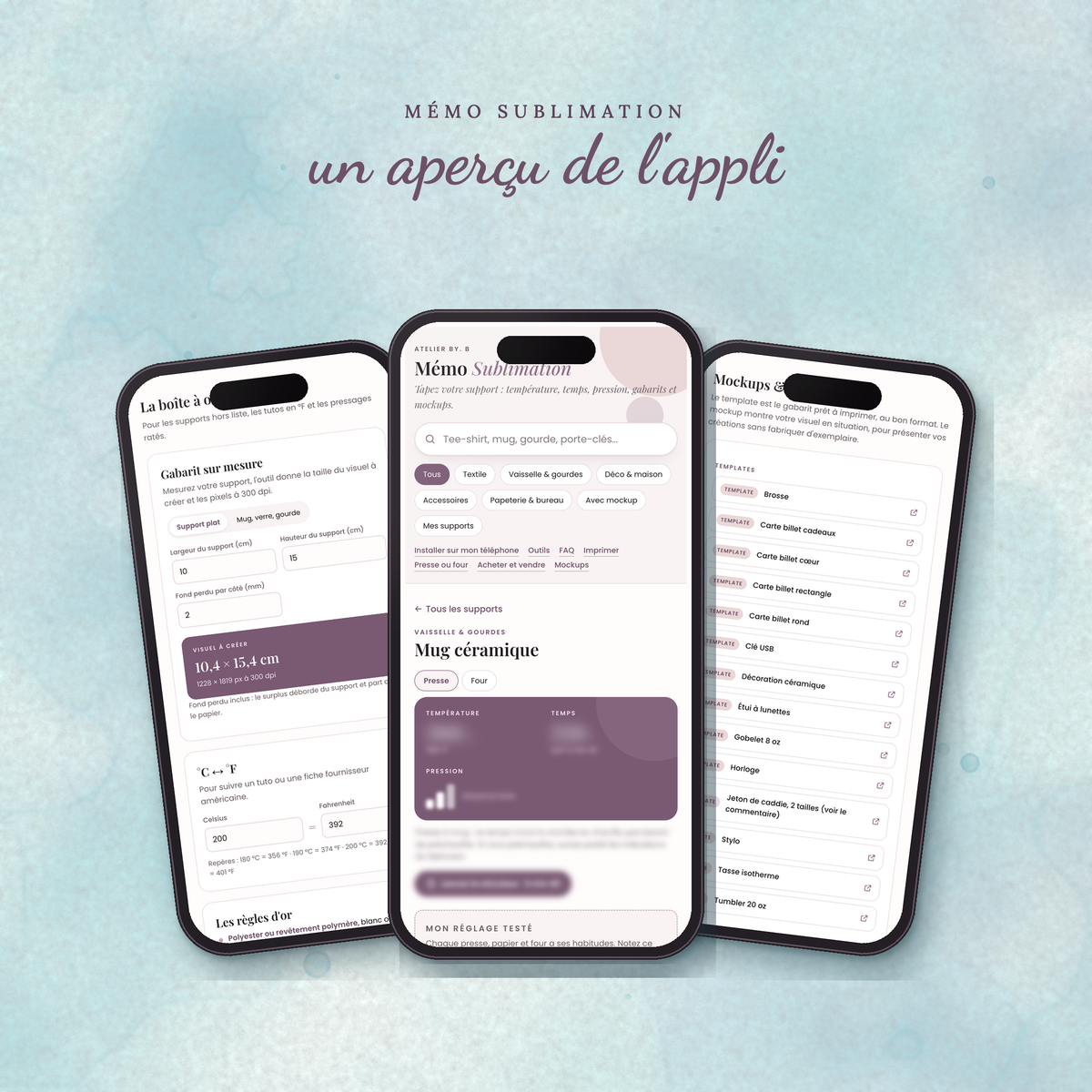 Accès à l'appli Mémo Sublimation (à vie)